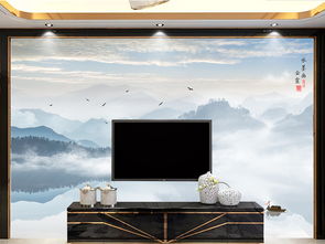 禪意水墨，東方氣韻 無框山水畫打造中式電視背景墻的藝術(shù)空間
